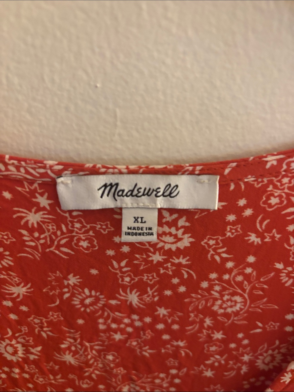 Madewell Coral Red Floral Button-Down Maxi Dress - Picture 2 of 3